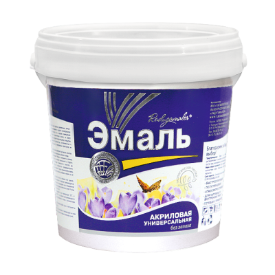 Эмаль универсальная Радугамалер 0,9кг п/гл акриловая, черная