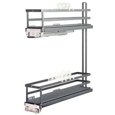 KR05/1/3/150/L/GRPH Корзина 150 мм, левая FLORA цвет графит в компл. с направл. скр. монт