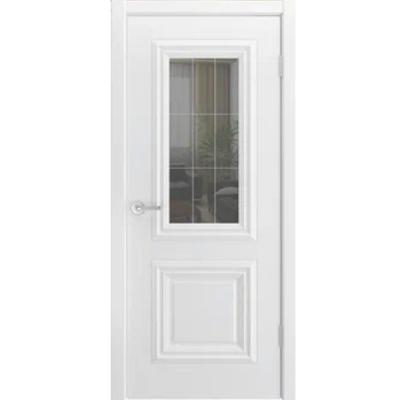 Дверь межкомнатная остекленная Канто Эмаль Шампань, ширина 600мм