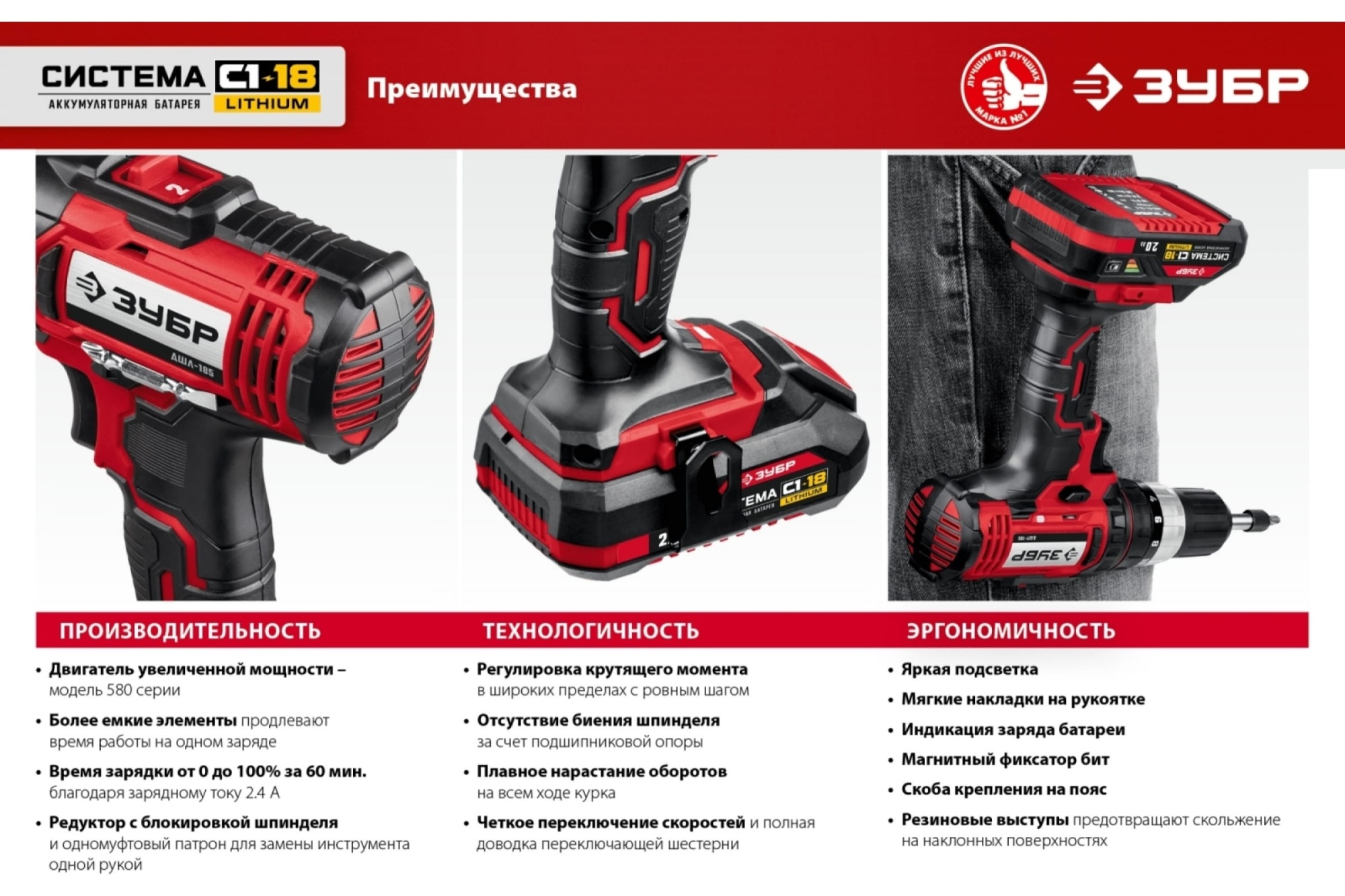 Дрель-шуруповерт ДШЛ-185-22 2 АКБ ЗУБР в кейсе