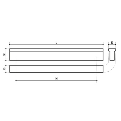 PT012-160BL Ручка д/мебели профильная LOFT, м/ц: 160мм., черный