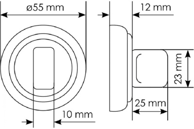 Завертка сантехническая, хром МН-WC-CLASSIC PC (круг)
