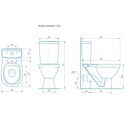 Унитаз-компакт Соло (ROSA) Люкс м/лифт белый н/п