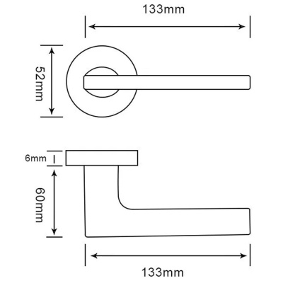 Ручка дверная RAP 31 SLIM-R BL на круглой розетке 6мм, цвет черный