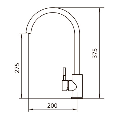 Смеситель кухонный Черный БЕРГАМО