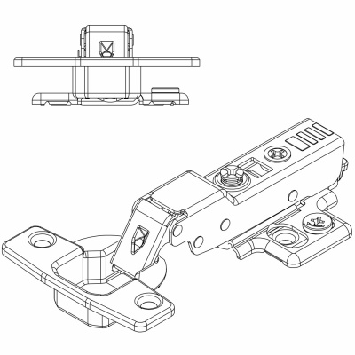 Петля SENZA Hola полунакладная (3D clip-on 35 дов, 100шт/уп)
