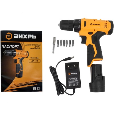 Дрель-шуруповерт аккумулят. ДА-12-1 (2,0А/ч) ВИХРЬ 72/14/11