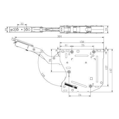 Подъемный механизм SENZA Alta SOFT ( 2.7-3.8kg) комплект на 1 фасад, 10шт/уп)