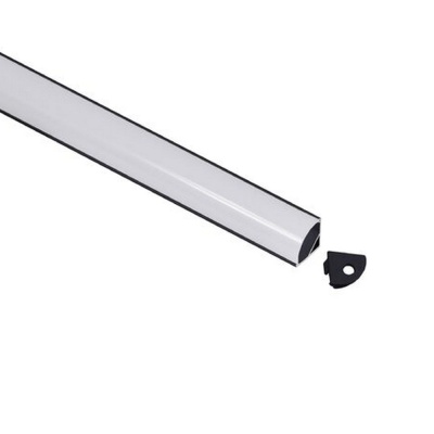 Профиль алюминиевый AKS ORION-1616C угловой с экраном, круглый экран, цвет алюминий, 2м