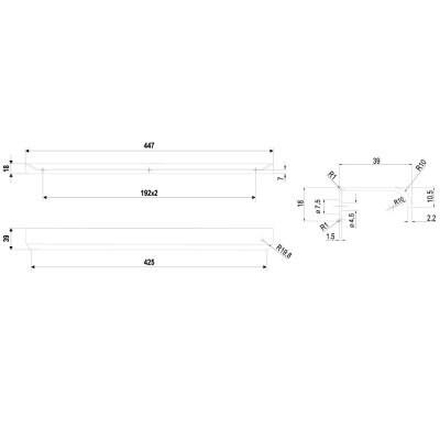 RТ110W.1/000/450 Ручка мебельная торцевая AL MONTE BOYARD
