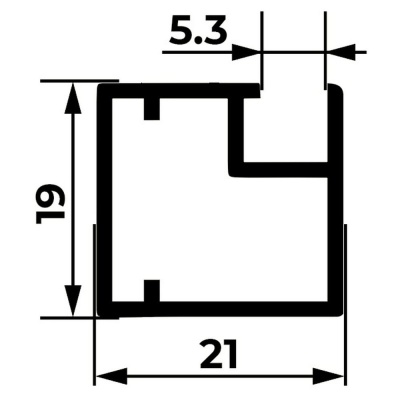 RF-08/LISO Профиль фасадный под стекло хром матовый (3м хлыст)