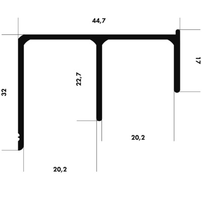 Комплект ALUFORCE PLANE 2 дв. 1665мм хром матовый