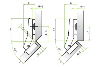 Петля FGV 45* Slide-On (без МП)