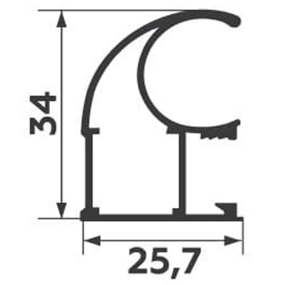 ПРЕМИАЛ Вертик проф С-асим Серый муар 5,4м