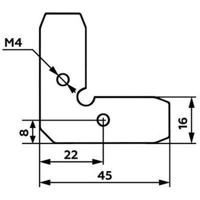 Угловой соединитель F 3-02 с винтами, узкий
