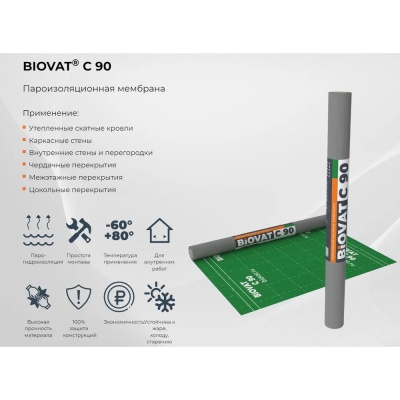 Пароизоляция BIOVAT C90 90г/м2 1,5*50м 75м2