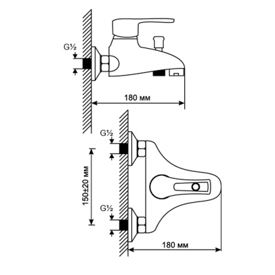 Смеситель д/ванны Mixline ML06-01
