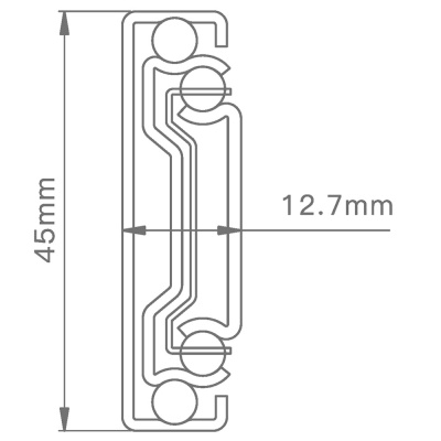 Направляющая шариковая Premial ANDANTE с доводчиком Black H=45 L-450