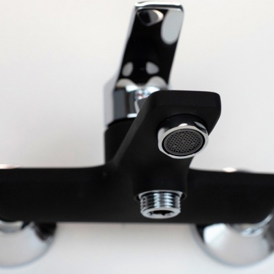 Смеситель для ванны 35к ESKO DI54, без аксессуаров черный+хром