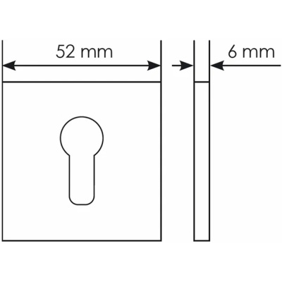Накладка на ключевой цилиндр MH-KH-S6 W на квадратной розетке 6мм, цвет белый