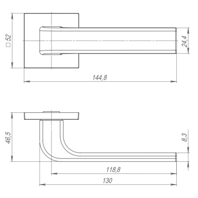 Ручка раздельная K.JS51.FLEX SN-3 матовый никель