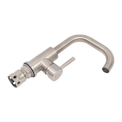 67-0-781 Смеситель д/кухни однорыч, нерж.сталь, картридж 40мм