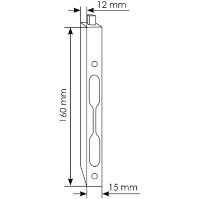 Шпингалет торцевой, черный L160 BL