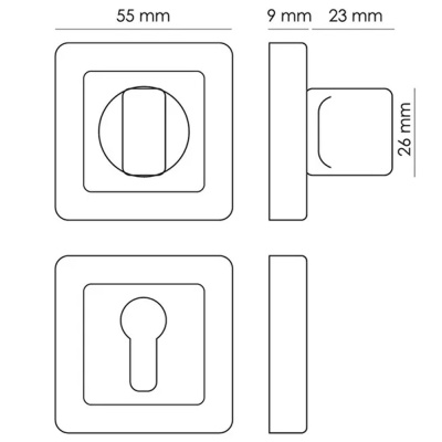 Завертка сантехническая  MH-WC-S55 SC/CP матовый хром/хром