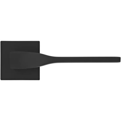 Ручка дверная RAP 27 SLIM-S BL на квадратной розетке 6мм, цвет черный