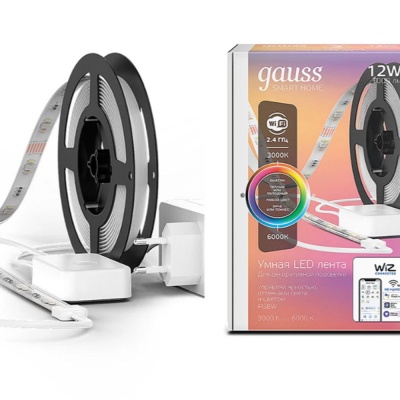 Светодиод.лента умная LED 12Вт 3000-6000К 3м Smart  Home Gauss