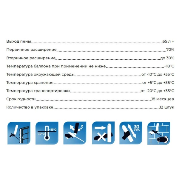 Пена монтажная профессиональная MARCON PRO 65+ (всесезонная)