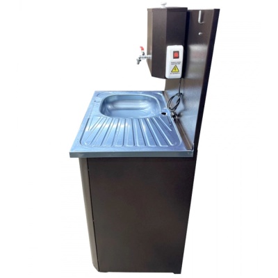 Рукомойник Дуэт 2-х дверный металл. 500*800 антич.медь (с ЭВН-20л + мойка НЕРЖ.+ кран металл.)