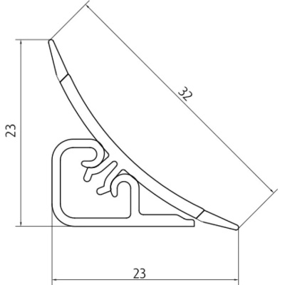 LB -23-649  Плинтус д/столешниц Дуб Рустик 3,0м KORNER (компл.654)