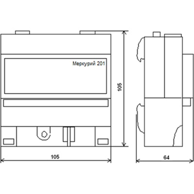 Счетчик эл/эн Меркурий 201.5 1-фазный 1-тарифный 5-60А/220В
