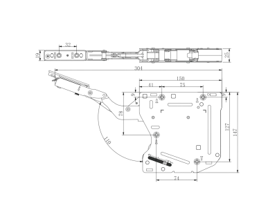 Подъемный механизм SENZA Alta PUSH OPEN ( 3.9-4.8kg) комплект на 1 фасад, 10шт/уп)