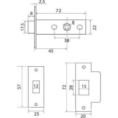 Защелка бесшумная SN (никель), пластик Trodos