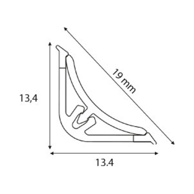 LB15 20-15-0-600 Плинтус д/столешниц Белый 3,0м KORNER (компл.600)