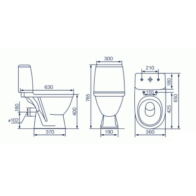 Унитаз-компакт Премьер (ROSA) белый н/п