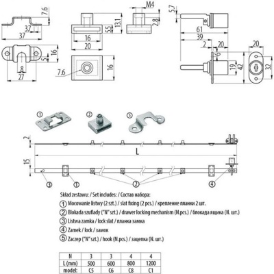 L288/600 G01 центральный на 3 ящика