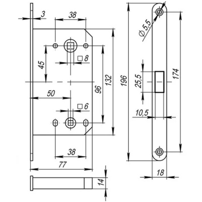 Защелка магнитная сантехническая, белый M 1895 W
