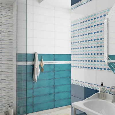 1064-0229 Плитка настенная Парижанка 20*60 бирюзовая