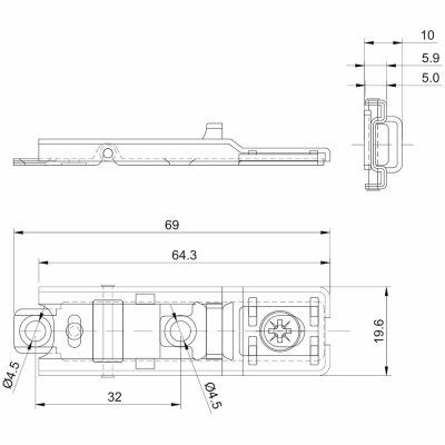 Петля SENZA GRAZIO накладная с линейной планкой (clip-on 35 довод, 100шт/уп)