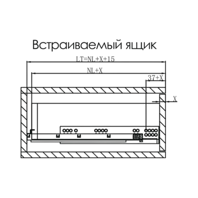 Направляющие SENZA Vento 300 (скрыт монтаж полного выдвижения 3D clip тип В, 10шт/уп)