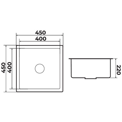 4545 Мойка RESOLUTE SATIN PRODIGY без колландера