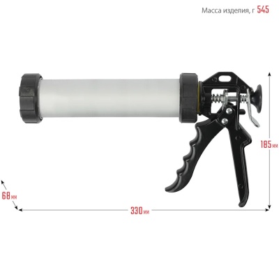 Пистолет д/герметика 0673-31, закрытый алюминиевый корп.,310мл  (310мл)