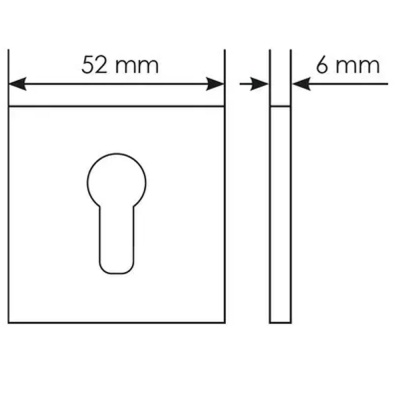 Накладка на евроцилиндр на квадратной розетке 6мм RAP KH SLIM-S BL цвет черный