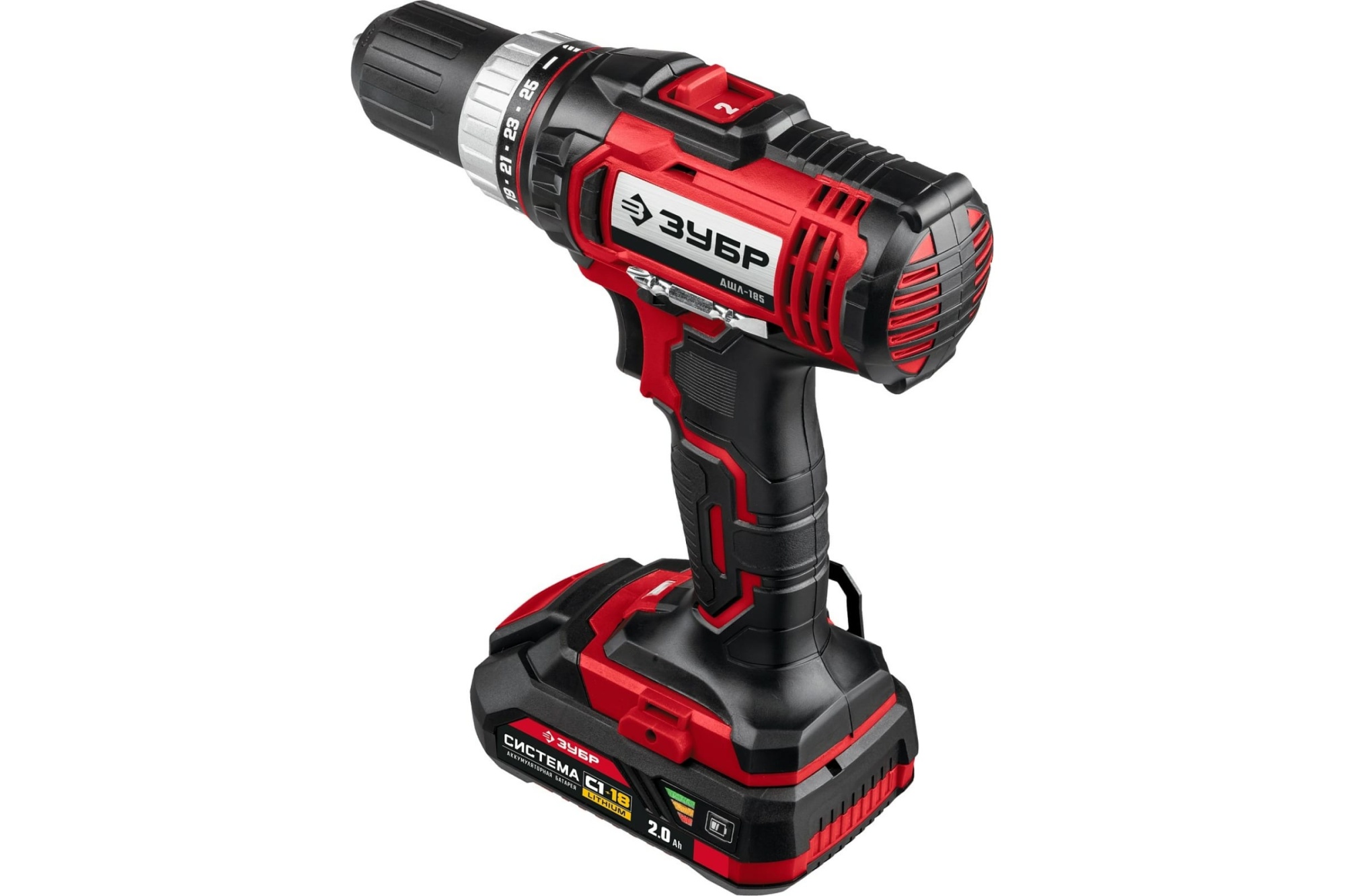 Дрель-шуруповерт ДШЛ-185-22 2 АКБ ЗУБР в кейсе