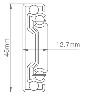 Направляющая шариковая Premial ANDANTE Push-to-Open H=45 L-450