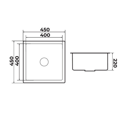 4545 Мойка RESOLUTE GRAPHITE PRODIGY без колландера
