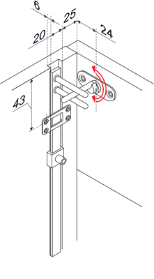 Z409CP.4/500 Центральный замок на 3 ящика с крепл. к фасаду BOYARD